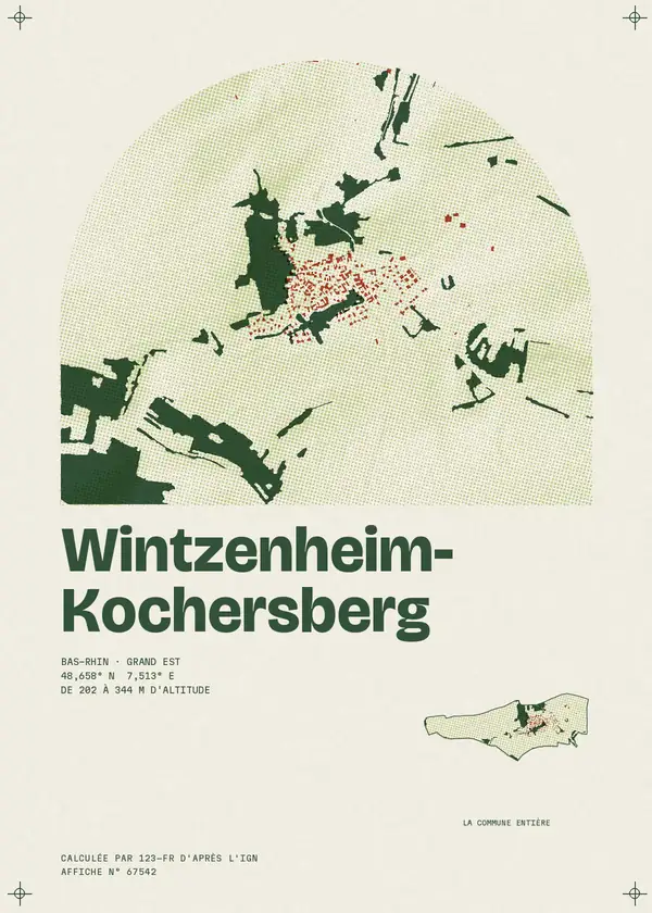 Affiche de Wintzenheim-Kochersberg, calculée par 123-fr d'après l'IGN