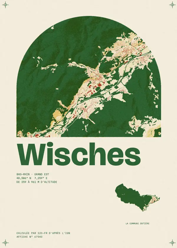 Affiche de Wisches, calculée par 123-fr d'après l'IGN
