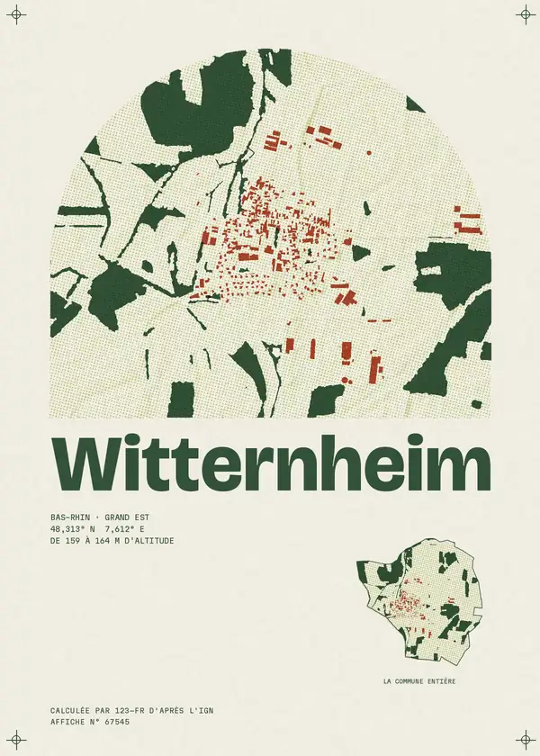 Affiche de Witternheim, calculée par 123-fr d'après l'IGN