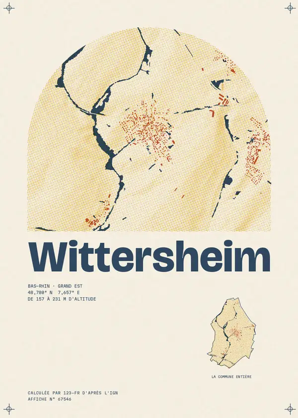 Affiche de Wittersheim, calculée par 123-fr d'après l'IGN