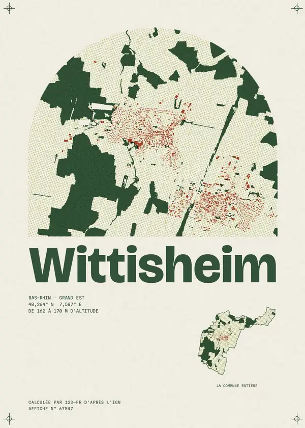 Affiche de Wittisheim, calculée par 123-fr d'après l'IGN