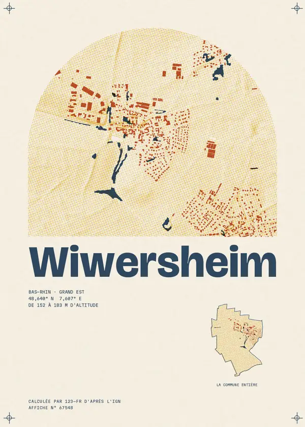 Affiche de Wiwersheim, calculée par 123-fr d'après l'IGN