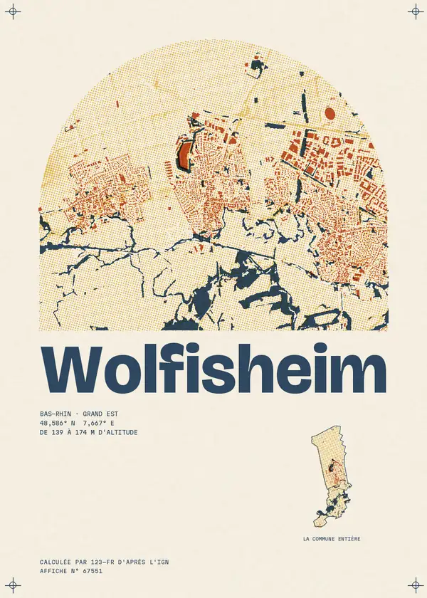 Affiche de Wolfisheim, calculée par 123-fr d'après l'IGN