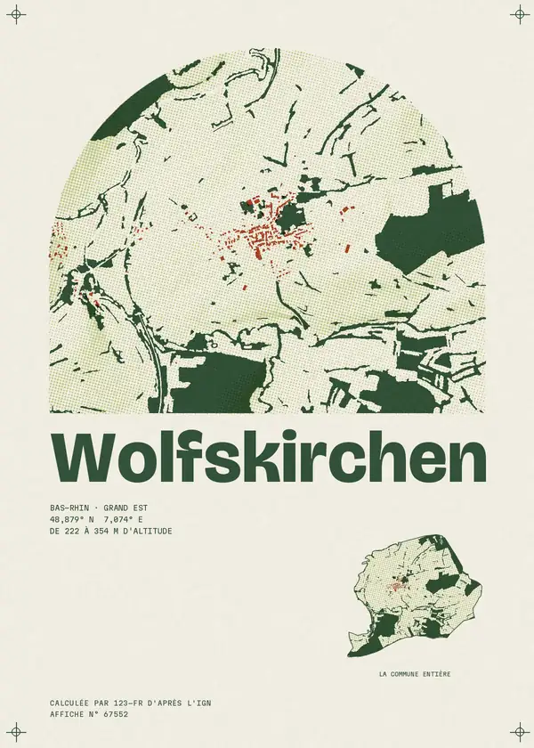 Affiche de Wolfskirchen, calculée par 123-fr d'après l'IGN