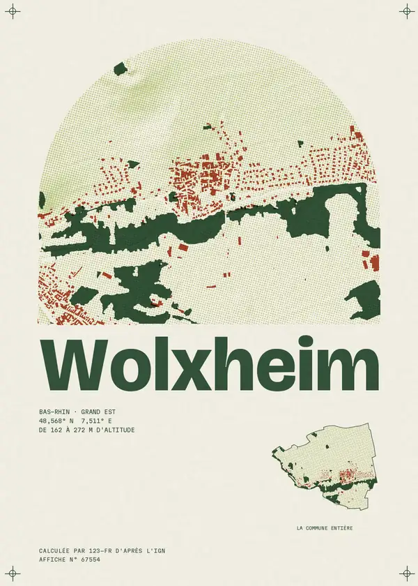Affiche de Wolxheim, calculée par 123-fr d'après l'IGN