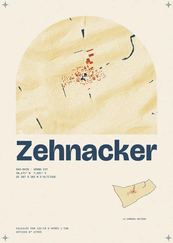 Affiche de Zehnacker, calculée par 123-fr d'après l'IGN