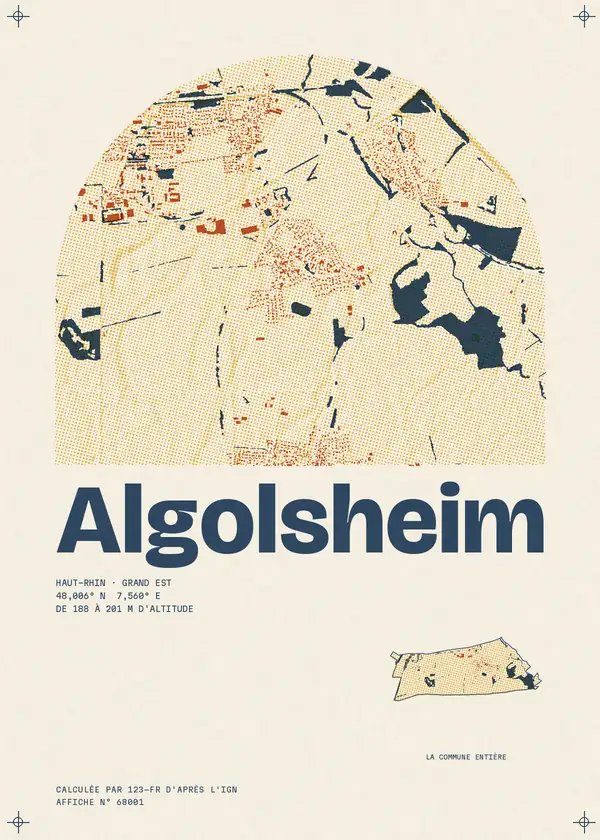 Affiche de Algolsheim, calculée par 123-fr d'après l'IGN