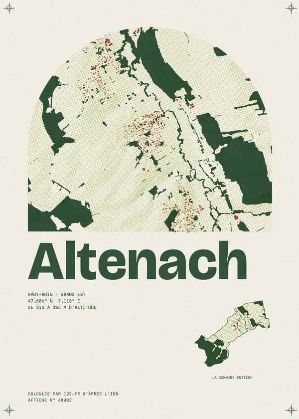 Affiche de Altenach, calculée par 123-fr d'après l'IGN