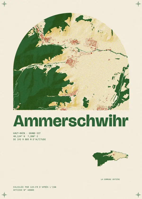 Affiche de Ammerschwihr, calculée par 123-fr d'après l'IGN