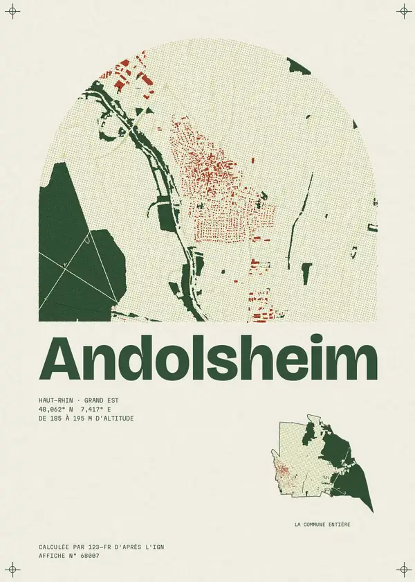 Affiche de Andolsheim, calculée par 123-fr d'après l'IGN