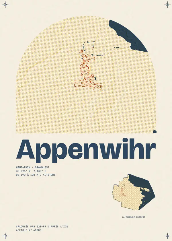 Affiche de Appenwihr, calculée par 123-fr d'après l'IGN