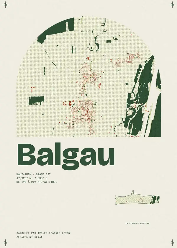 Affiche de Balgau, calculée par 123-fr d'après l'IGN