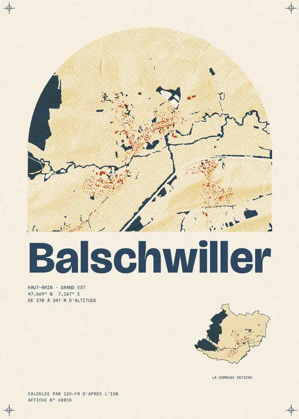 Affiche de Balschwiller, calculée par 123-fr d'après l'IGN