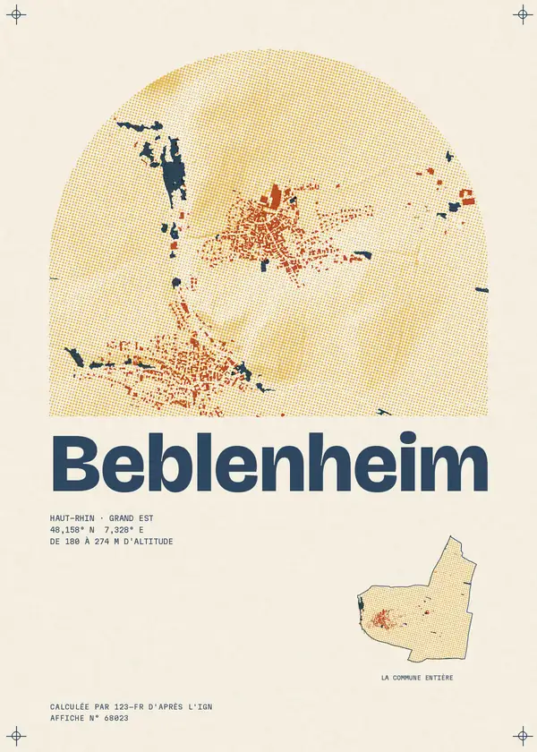 Affiche de Beblenheim, calculée par 123-fr d'après l'IGN