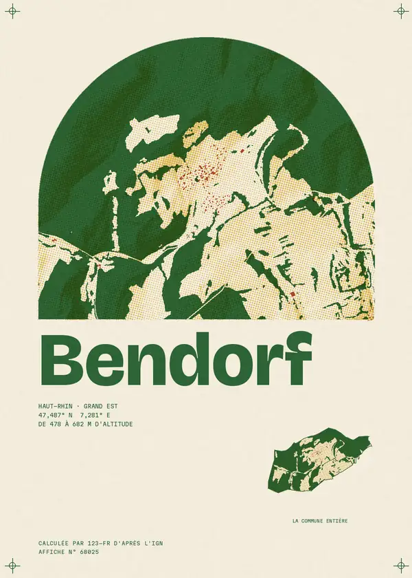 Affiche de Bendorf, calculée par 123-fr d'après l'IGN