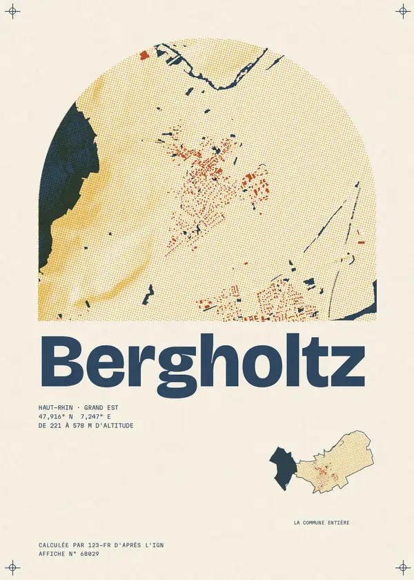 Affiche de Bergholtz, calculée par 123-fr d'après l'IGN