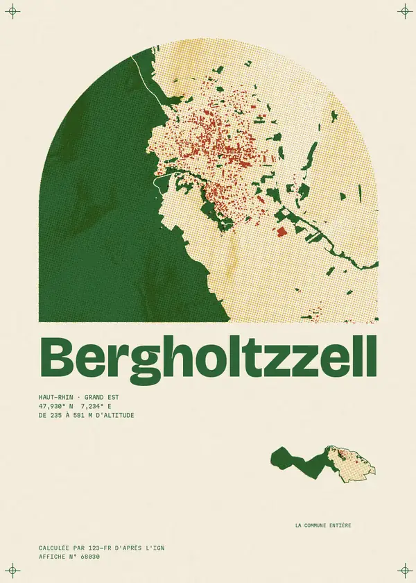 Affiche de Bergholtzzell, calculée par 123-fr d'après l'IGN