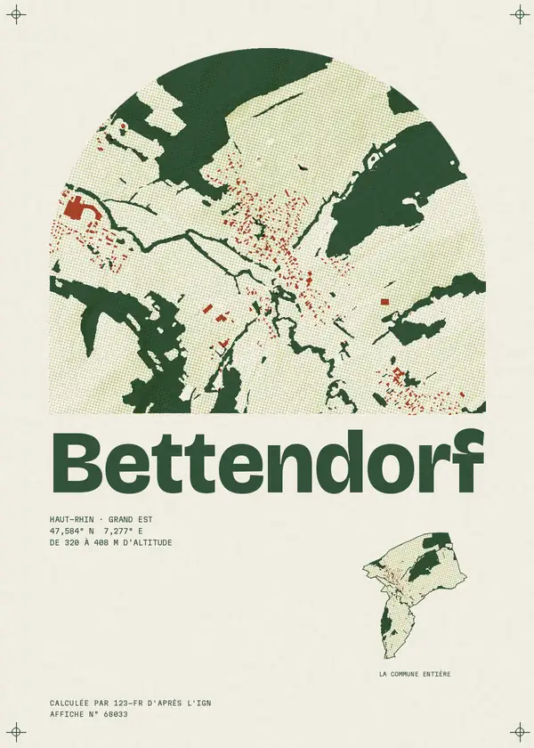 Affiche de Bettendorf, calculée par 123-fr d'après l'IGN