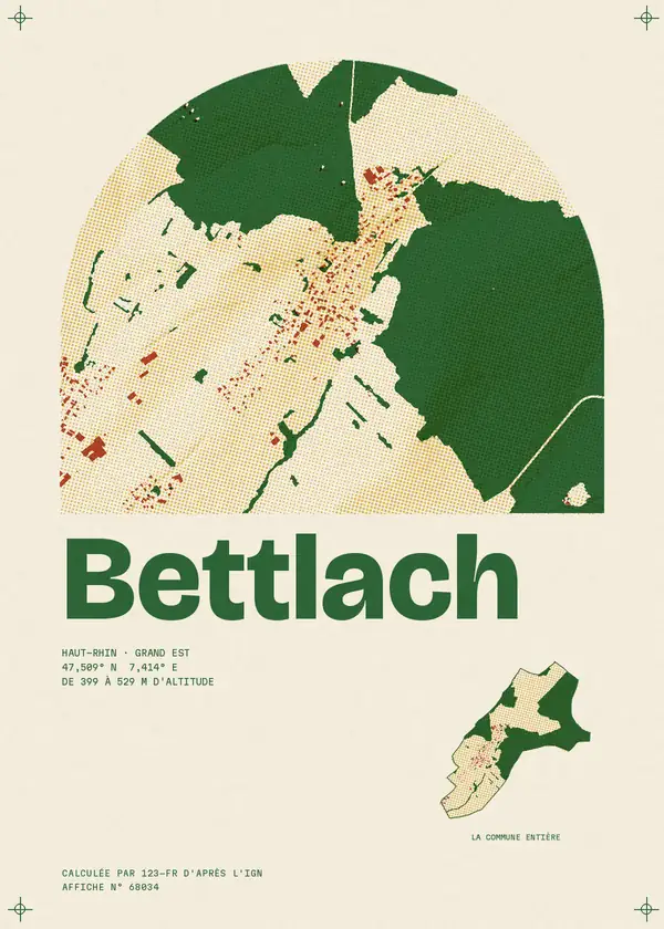 Affiche de Bettlach, calculée par 123-fr d'après l'IGN