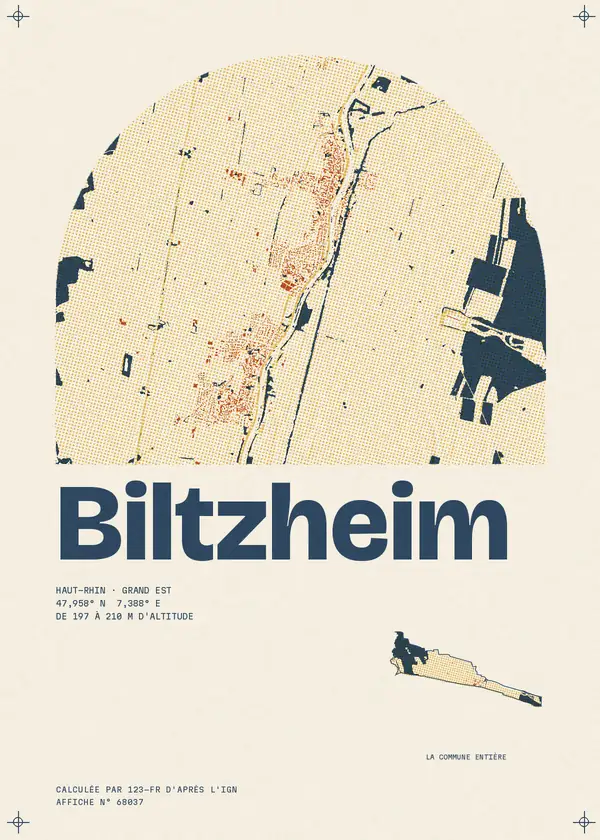 Affiche de Biltzheim, calculée par 123-fr d'après l'IGN