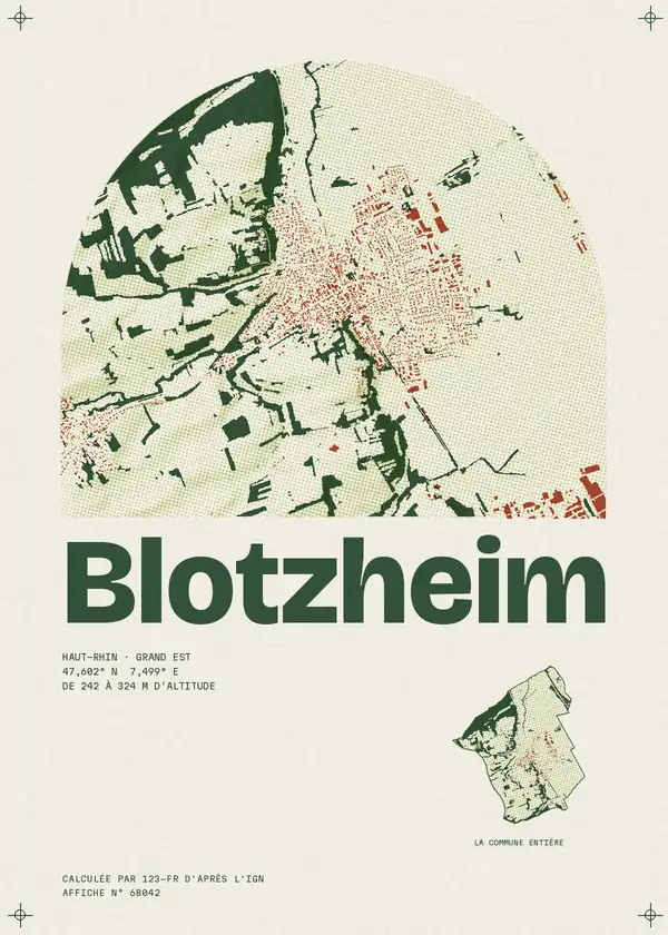 Affiche de Blotzheim, calculée par 123-fr d'après l'IGN