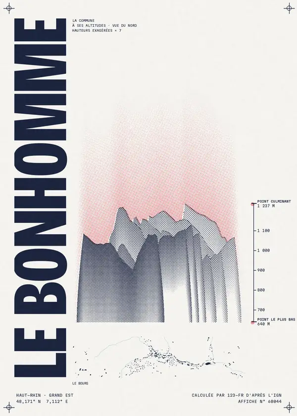 Affiche de Le Bonhomme, calculée par 123-fr d'après l'IGN