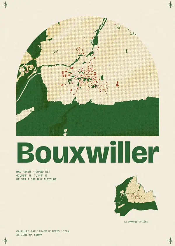 Affiche de Bouxwiller, calculée par 123-fr d'après l'IGN