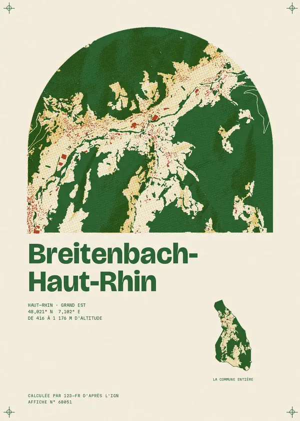 Affiche de Breitenbach-Haut-Rhin, calculée par 123-fr d'après l'IGN