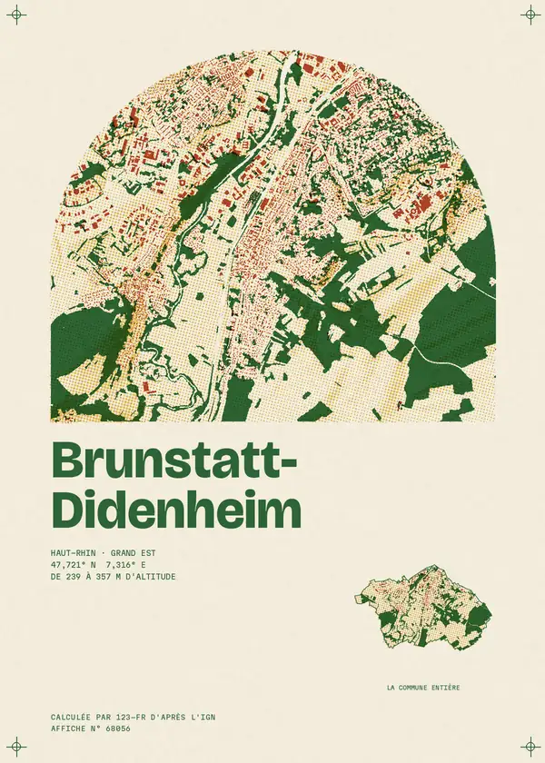 Affiche de Brunstatt-Didenheim, calculée par 123-fr d'après l'IGN
