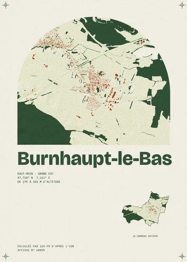 Affiche de Burnhaupt-le-Bas, calculée par 123-fr d'après l'IGN