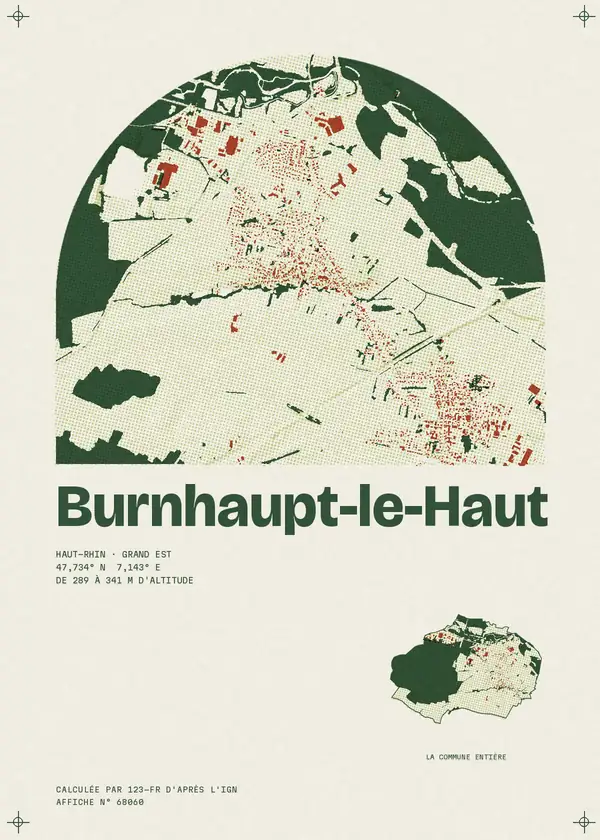 Affiche de Burnhaupt-le-Haut, calculée par 123-fr d'après l'IGN