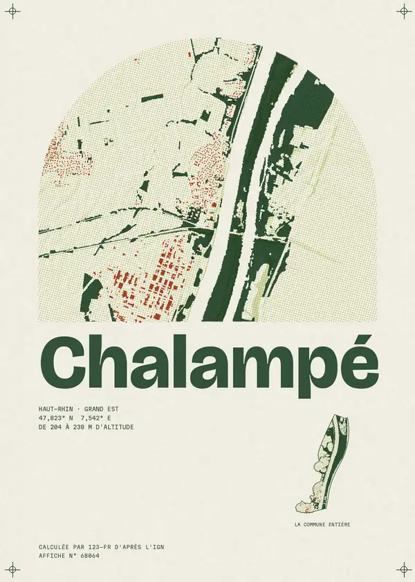 Affiche de Chalampé, calculée par 123-fr d'après l'IGN
