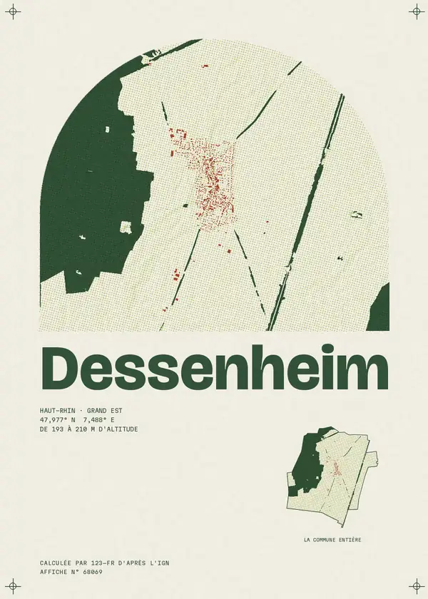 Affiche de Dessenheim, calculée par 123-fr d'après l'IGN