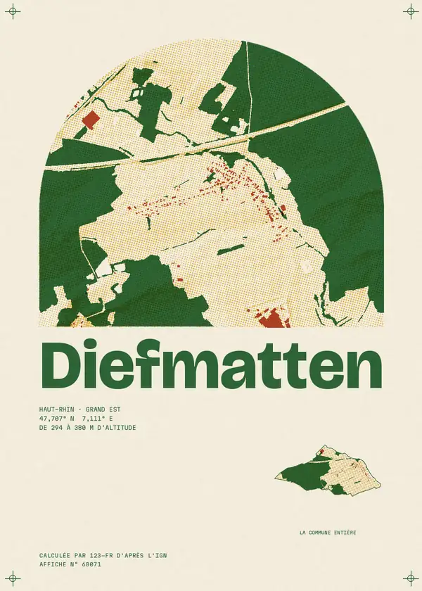 Affiche de Diefmatten, calculée par 123-fr d'après l'IGN