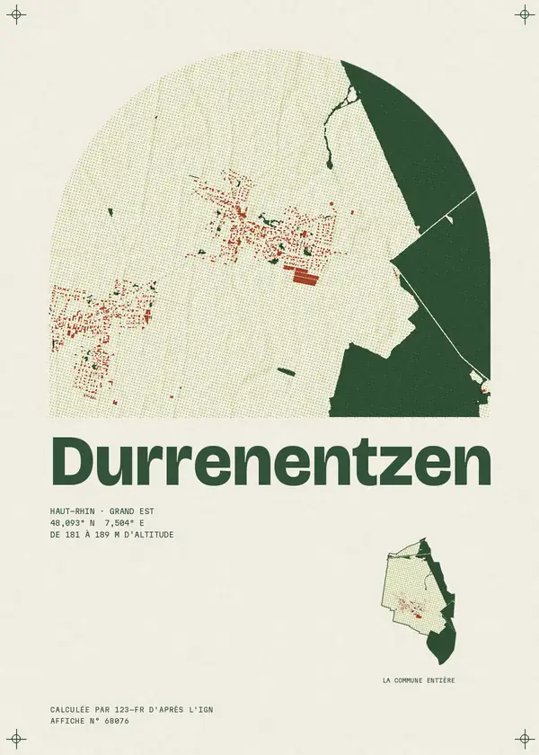 Affiche de Durrenentzen, calculée par 123-fr d'après l'IGN