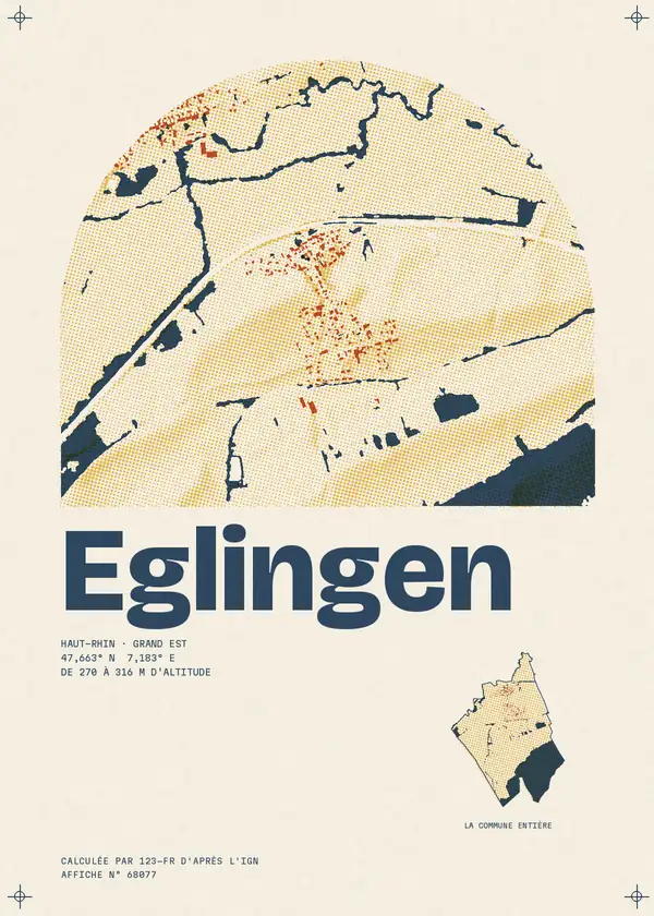 Affiche de Eglingen, calculée par 123-fr d'après l'IGN