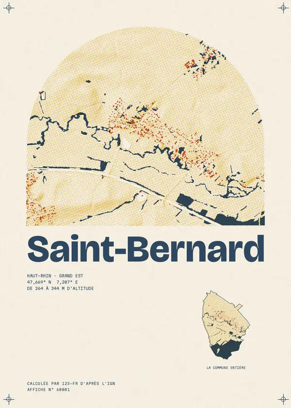 Affiche de Saint-Bernard, calculée par 123-fr d'après l'IGN