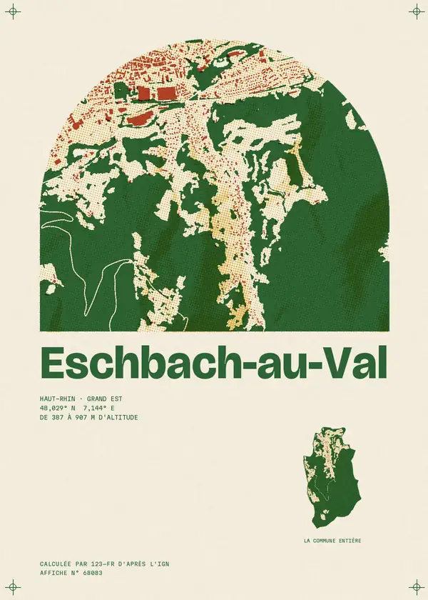 Affiche de Eschbach-au-Val, calculée par 123-fr d'après l'IGN