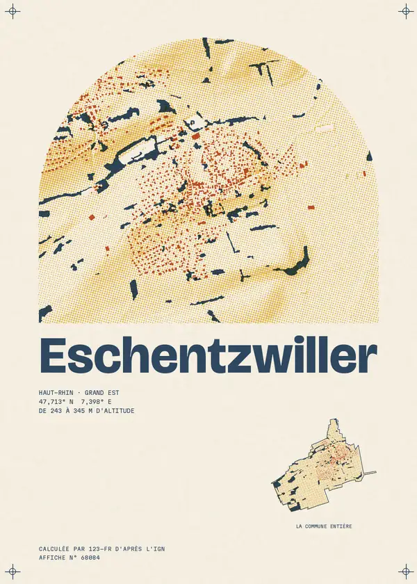 Affiche de Eschentzwiller, calculée par 123-fr d'après l'IGN