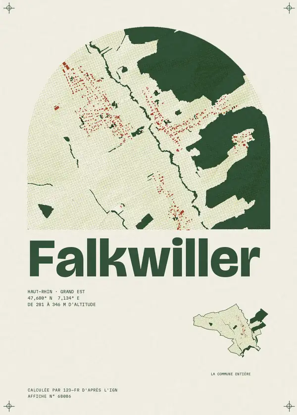 Affiche de Falkwiller, calculée par 123-fr d'après l'IGN