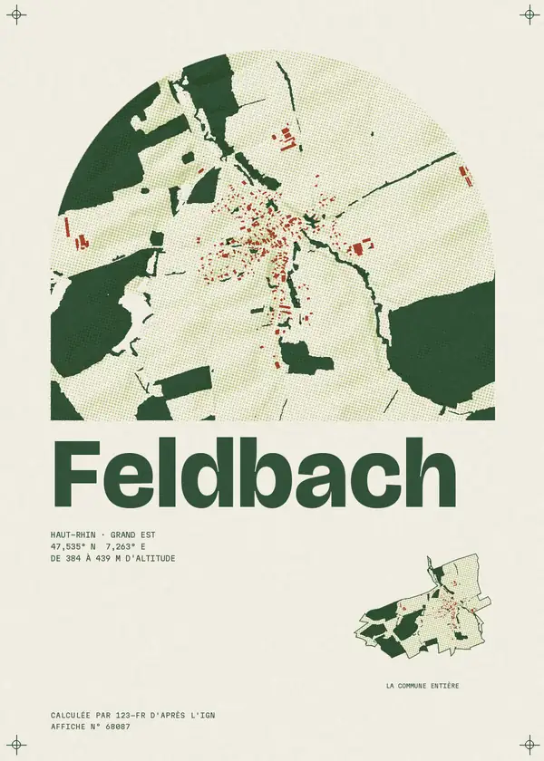 Affiche de Feldbach, calculée par 123-fr d'après l'IGN