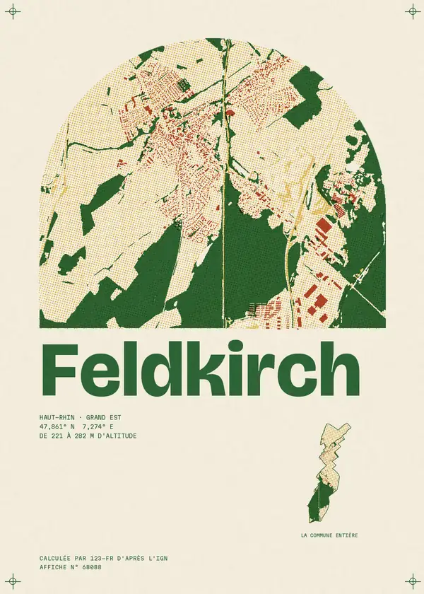 Affiche de Feldkirch, calculée par 123-fr d'après l'IGN