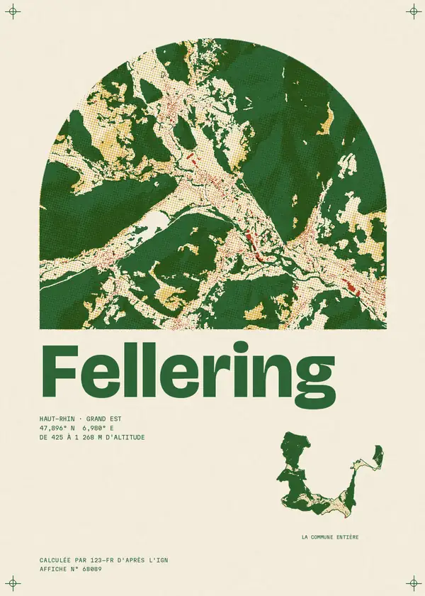 Affiche de Fellering, calculée par 123-fr d'après l'IGN