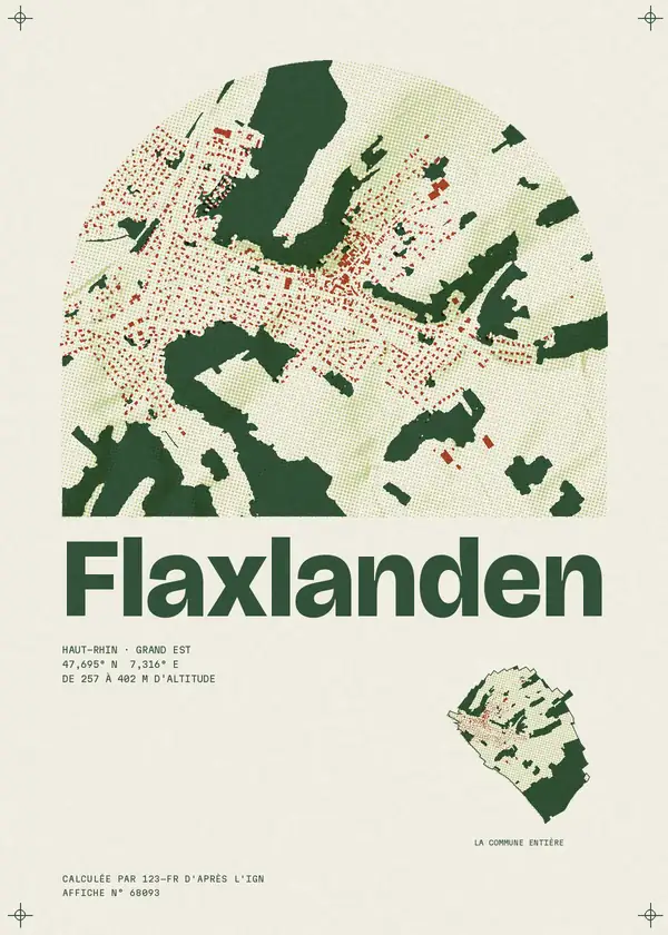 Affiche de Flaxlanden, calculée par 123-fr d'après l'IGN