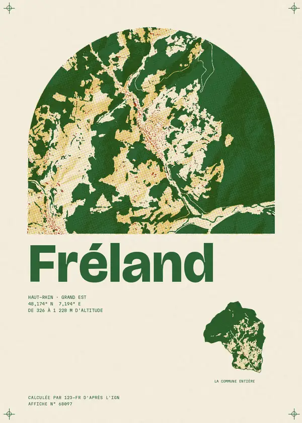 Affiche de Fréland, calculée par 123-fr d'après l'IGN