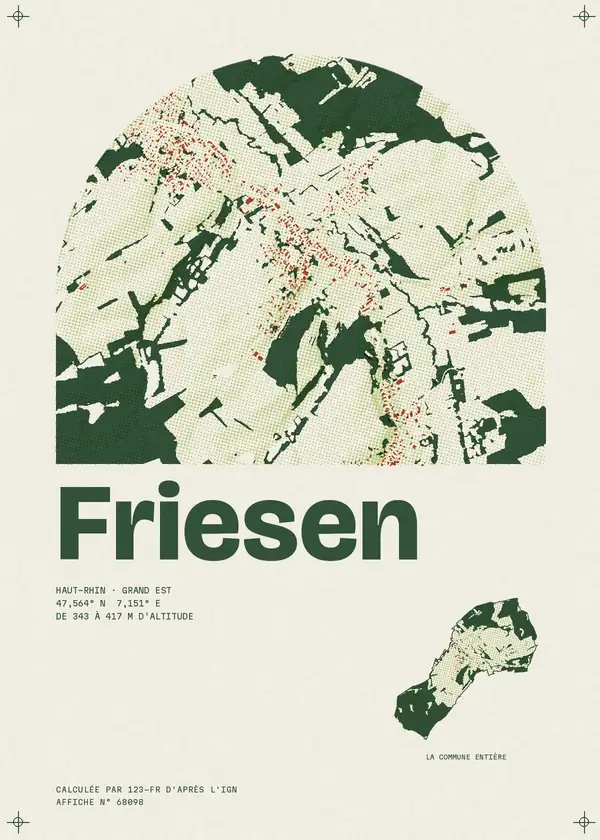 Affiche de Friesen, calculée par 123-fr d'après l'IGN