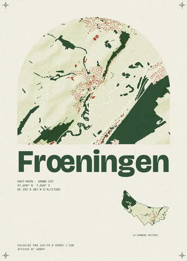 Affiche de Frœningen, calculée par 123-fr d'après l'IGN
