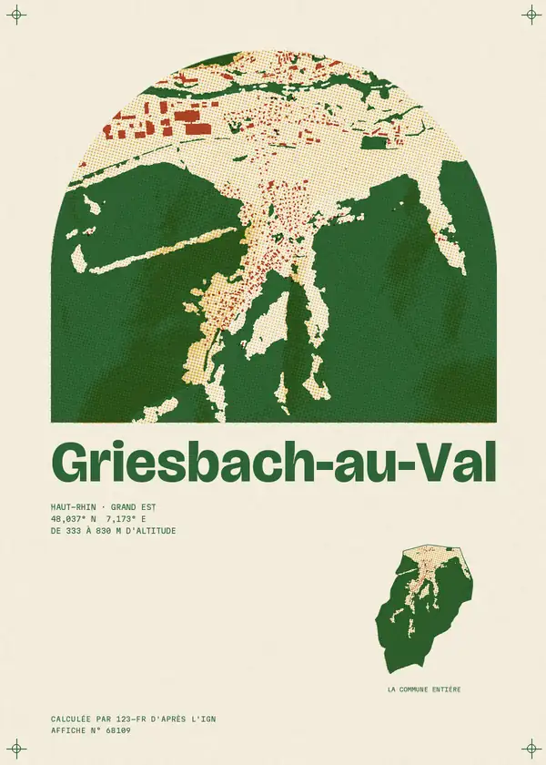 Affiche de Griesbach-au-Val, calculée par 123-fr d'après l'IGN