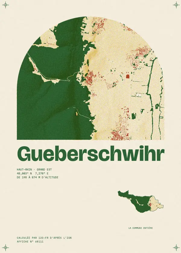 Affiche de Gueberschwihr, calculée par 123-fr d'après l'IGN