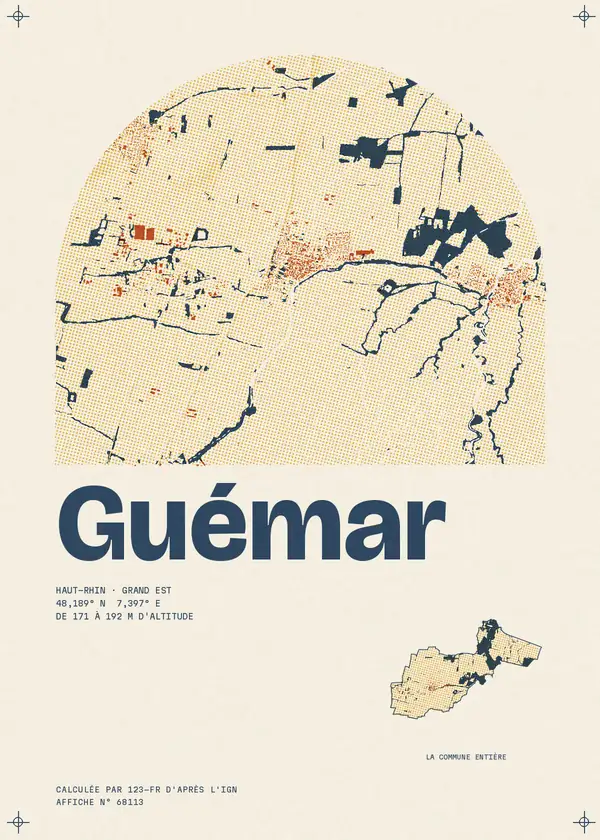 Affiche de Guémar, calculée par 123-fr d'après l'IGN